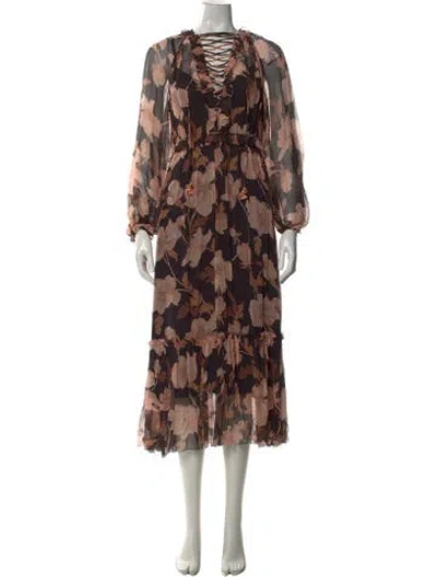 Pre-owned Zimmermann Silk Midi Length Dress W/ Tags In Black