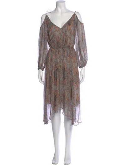 Pre-owned Zimmermann Silk Midi Length Dress W/ Tags In Blue