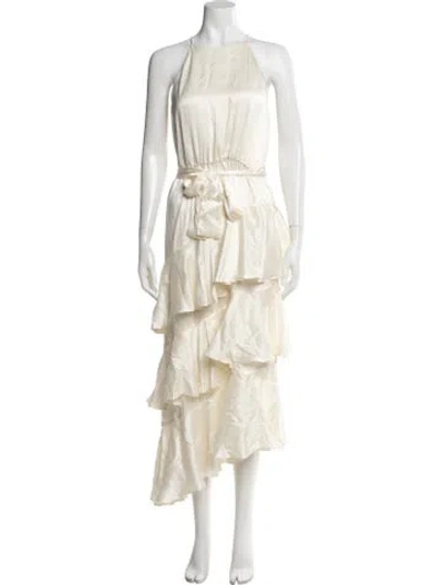 Pre-owned Zimmermann Silk Midi Length Dress W/ Tags In Neutral