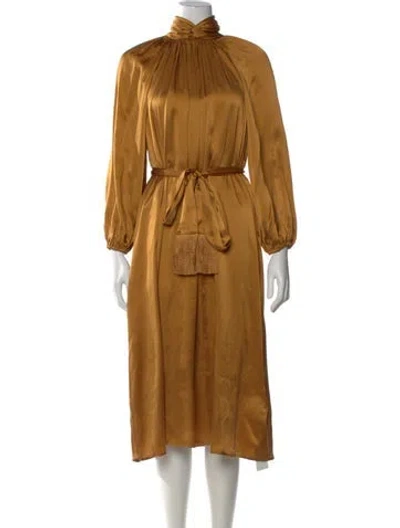 Pre-owned Zimmermann Silk Midi Length Dress W/ Tags In Orange