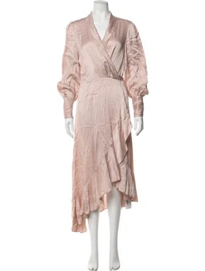 Pre-owned Zimmermann Silk Midi Length Dress W/ Tags In Pink