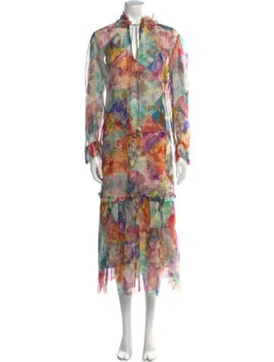 Pre-owned Zimmermann Silk Midi Length Dress In White