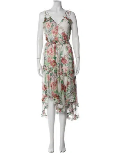 Pre-owned Zimmermann Silk Midi Length Dress In White