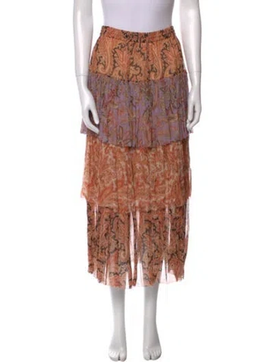 Pre-owned Zimmermann Silk Midi Length Skirt In Black
