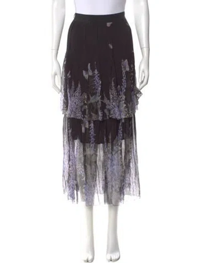 Pre-owned Zimmermann Silk Midi Length Skirt In Black