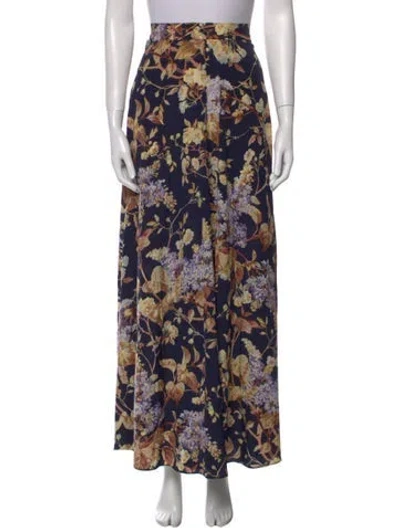 Pre-owned Zimmermann Silk Midi Length Skirt In Blue