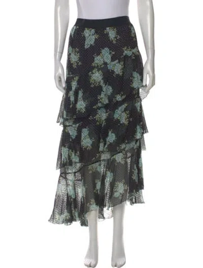Pre-owned Zimmermann Silk Midi Length Skirt In Blue