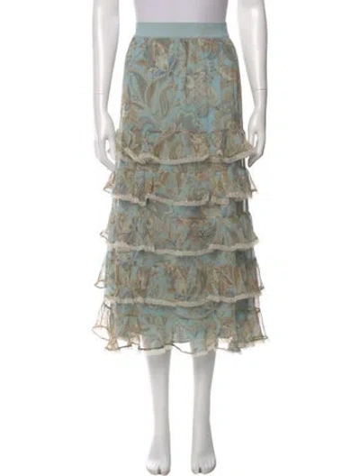 Pre-owned Zimmermann Silk Midi Length Skirt In Neutral