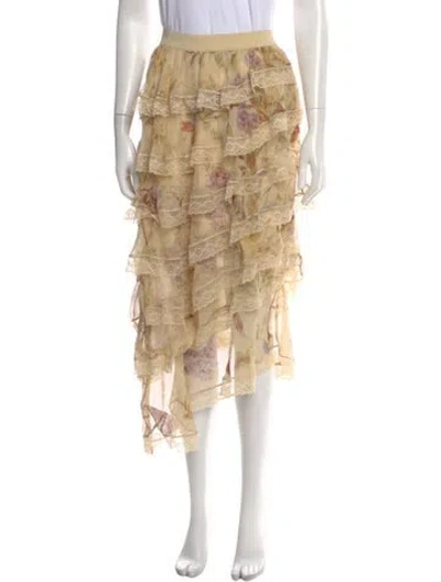 Pre-owned Zimmermann Silk Midi Length Skirt In Neutral