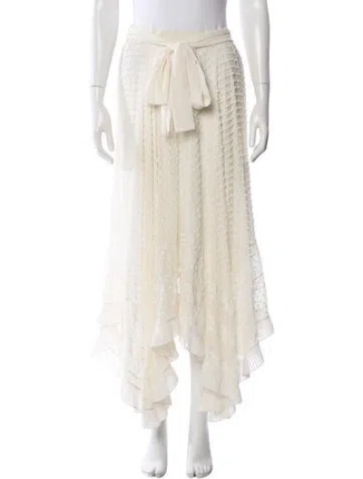 Pre-owned Zimmermann Silk Midi Length Skirt In Neutral
