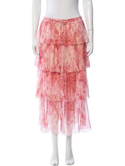 Pre-owned Zimmermann Silk Midi Length Skirt In Pink