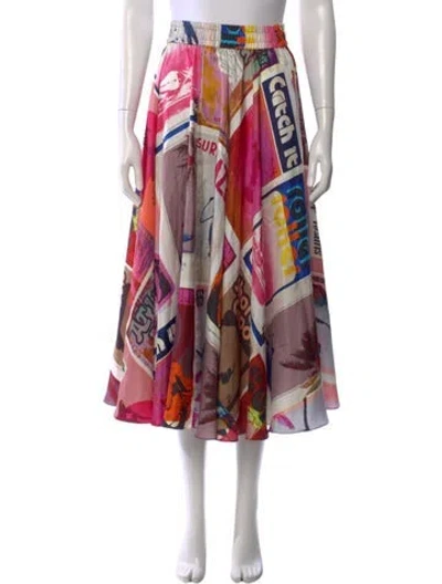 Pre-owned Zimmermann Silk Midi Length Skirt In White