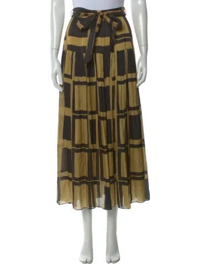 Pre-owned Zimmermann Silk Midi Length Skirt In Yellow