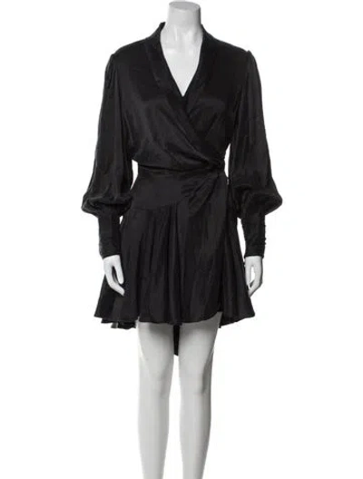 Pre-owned Zimmermann Silk Mini Dress In Black