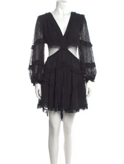 Pre-owned Zimmermann Silk Mini Dress In Black
