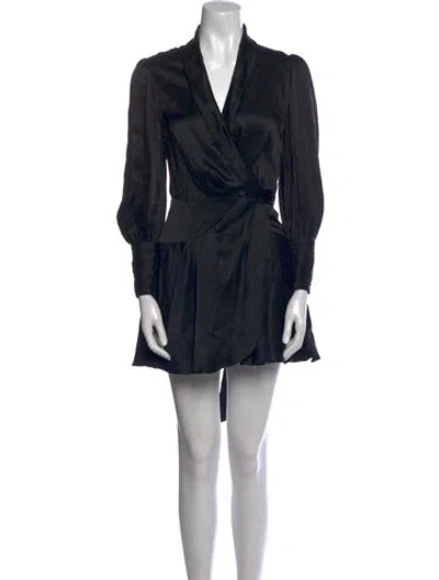 Pre-owned Zimmermann Silk Mini Dress In Black
