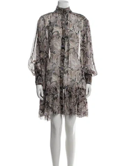 Pre-owned Zimmermann Silk Mini Dress In Black