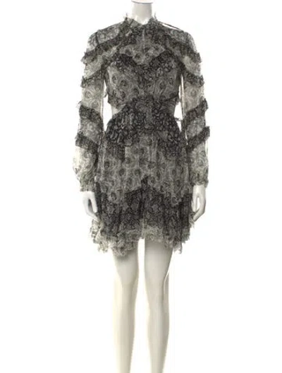 Pre-owned Zimmermann Silk Mini Dress In Black