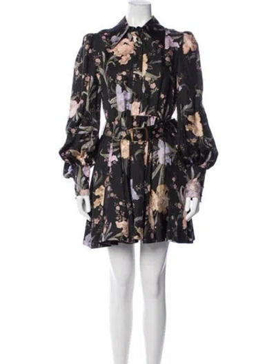 Pre-owned Zimmermann Silk Mini Dress In Black