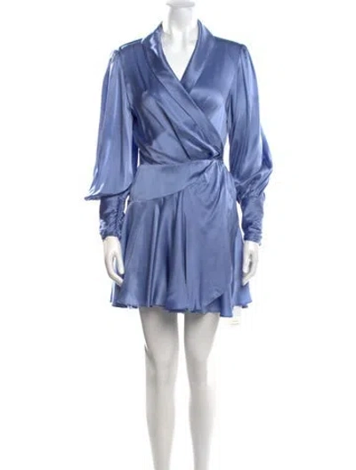 Pre-owned Zimmermann Silk Mini Dress In Blue