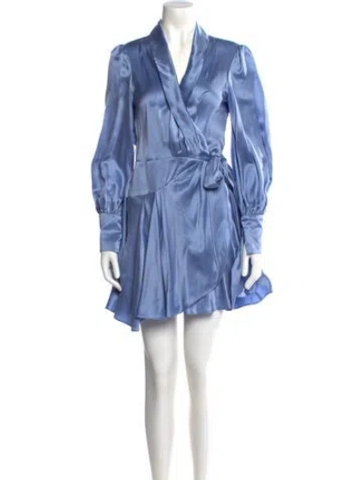 Pre-owned Zimmermann Silk Mini Dress In Blue