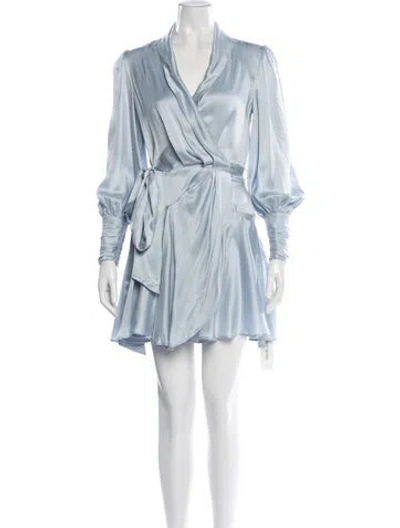 Pre-owned Zimmermann Silk Mini Dress In Blue