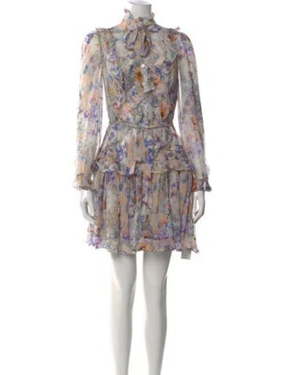 Pre-owned Zimmermann Silk Mini Dress In Blue