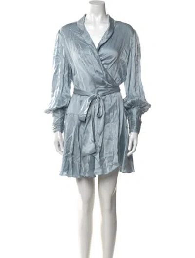 Pre-owned Zimmermann Silk Mini Dress In Blue