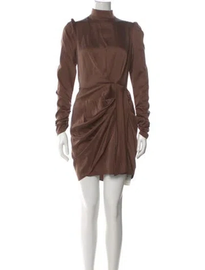 Pre-owned Zimmermann Silk Mini Dress In Brown