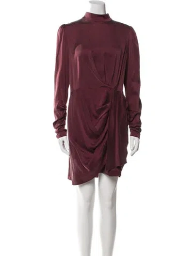 Pre-owned Zimmermann Silk Mini Dress In Burgundy