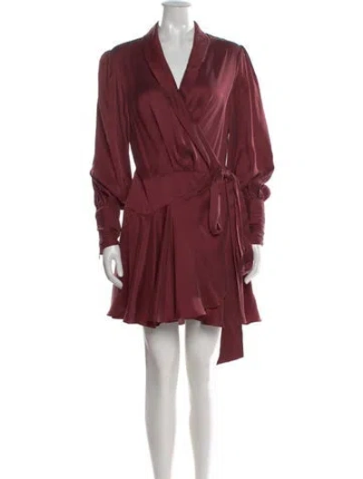 Pre-owned Zimmermann Silk Mini Dress In Burgundy