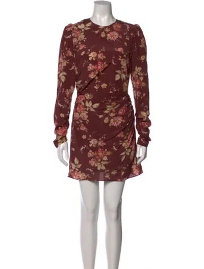 Pre-owned Zimmermann Silk Mini Dress In Burgundy