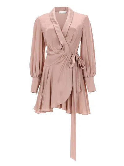 Zimmermann Silk Mini Dress For Women In Pink