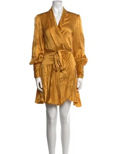 Pre-owned Zimmermann Silk Mini Dress In Gold