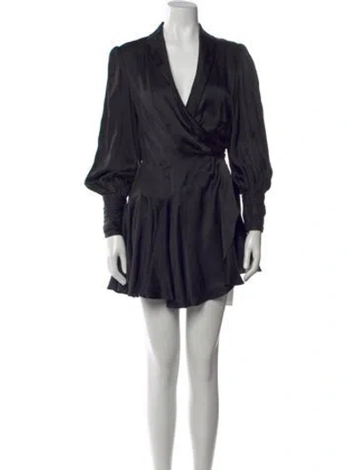 Pre-owned Zimmermann Silk Mini Dress In Gray