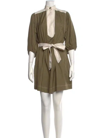 Pre-owned Zimmermann Silk Mini Dress In Green