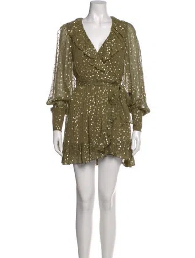 Pre-owned Zimmermann Silk Mini Dress In Green