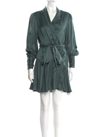 Pre-owned Zimmermann Silk Mini Dress In Green