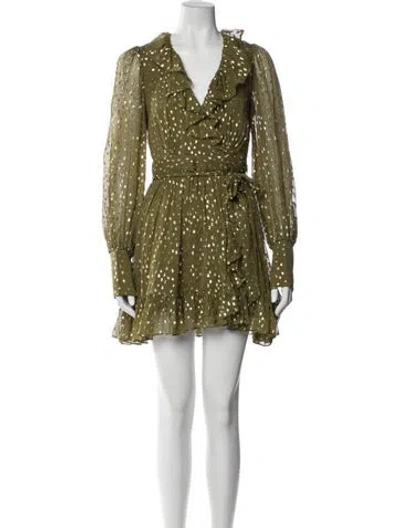 Pre-owned Zimmermann Silk Mini Dress In Green