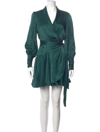 Pre-owned Zimmermann Silk Mini Dress In Green