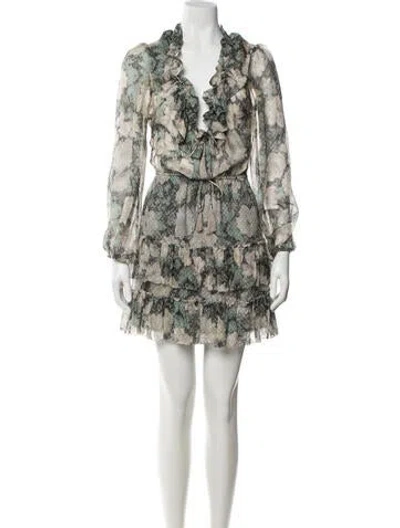 Pre-owned Zimmermann Silk Mini Dress In Green