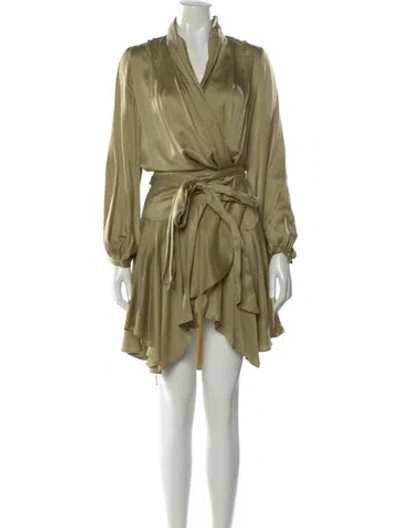 Pre-owned Zimmermann Silk Mini Dress In Green