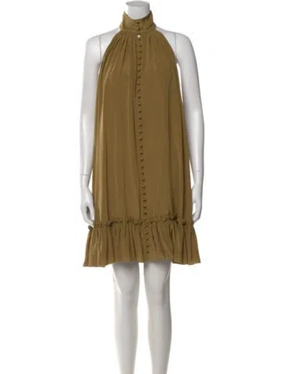 Pre-owned Zimmermann Silk Mini Dress In Green