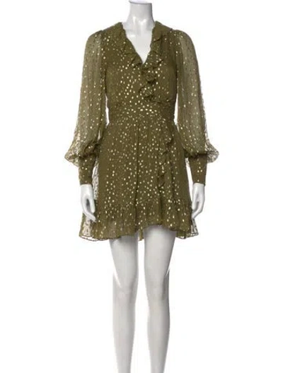 Pre-owned Zimmermann Silk Mini Dress In Green
