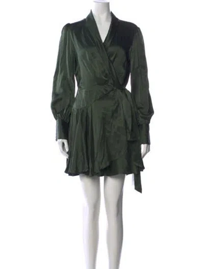 Pre-owned Zimmermann Silk Mini Dress In Green