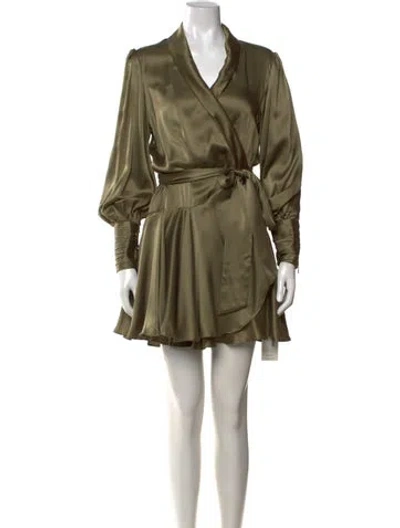 Pre-owned Zimmermann Silk Mini Dress In Green