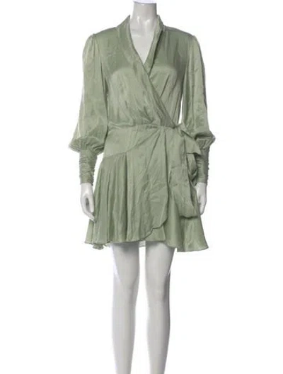 Pre-owned Zimmermann Silk Mini Dress In Green