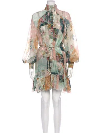 Pre-owned Zimmermann Silk Mini Dress In Multi