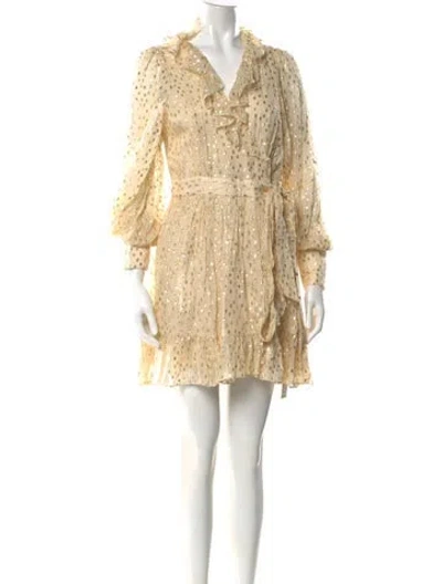 Pre-owned Zimmermann Silk Mini Dress In Neutral