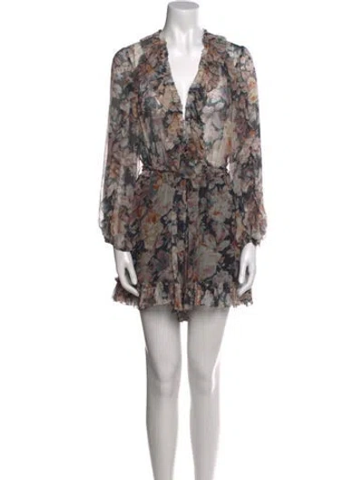 Pre-owned Zimmermann Silk Mini Dress In Neutral